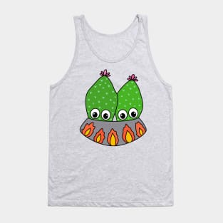 Cute Cactus Design #310: Cacti Couple In A Nice Pot Tank Top